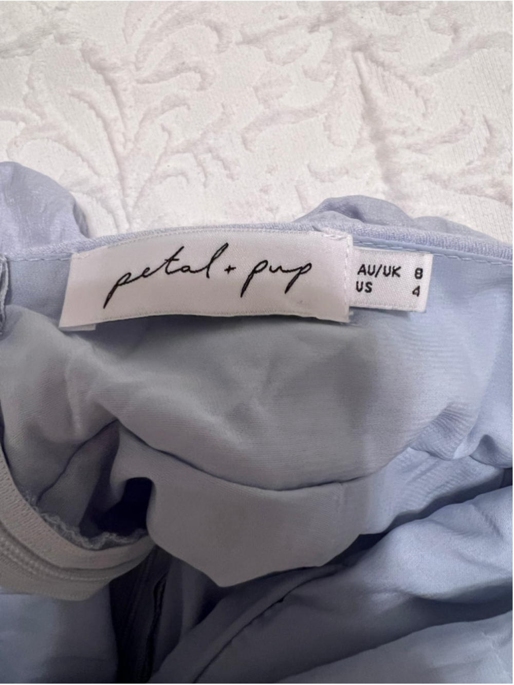 Women's Petal & Pup Mini Dress with Tie Back Size 4 Light Blue - Picture 5 of 5